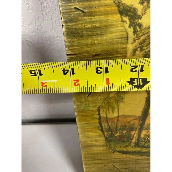 VTG Wood Picture Cottage Life Spring Currier Ives Hanging Wall Art Screen Print - Picture 3 of 5